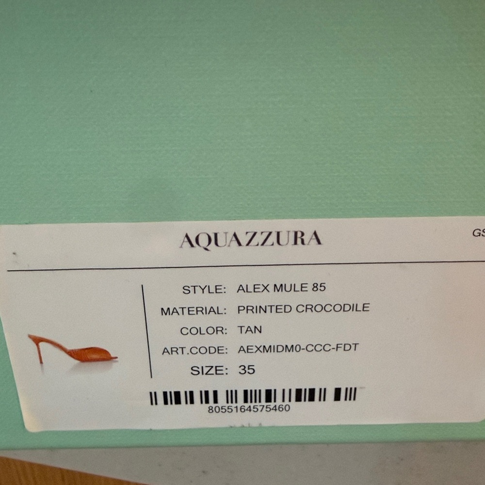 AQUAZZURA Alex Rivière 85 Croc-embossed Leather Mules size 35/5 (photos coming) - Picture 11 of 12